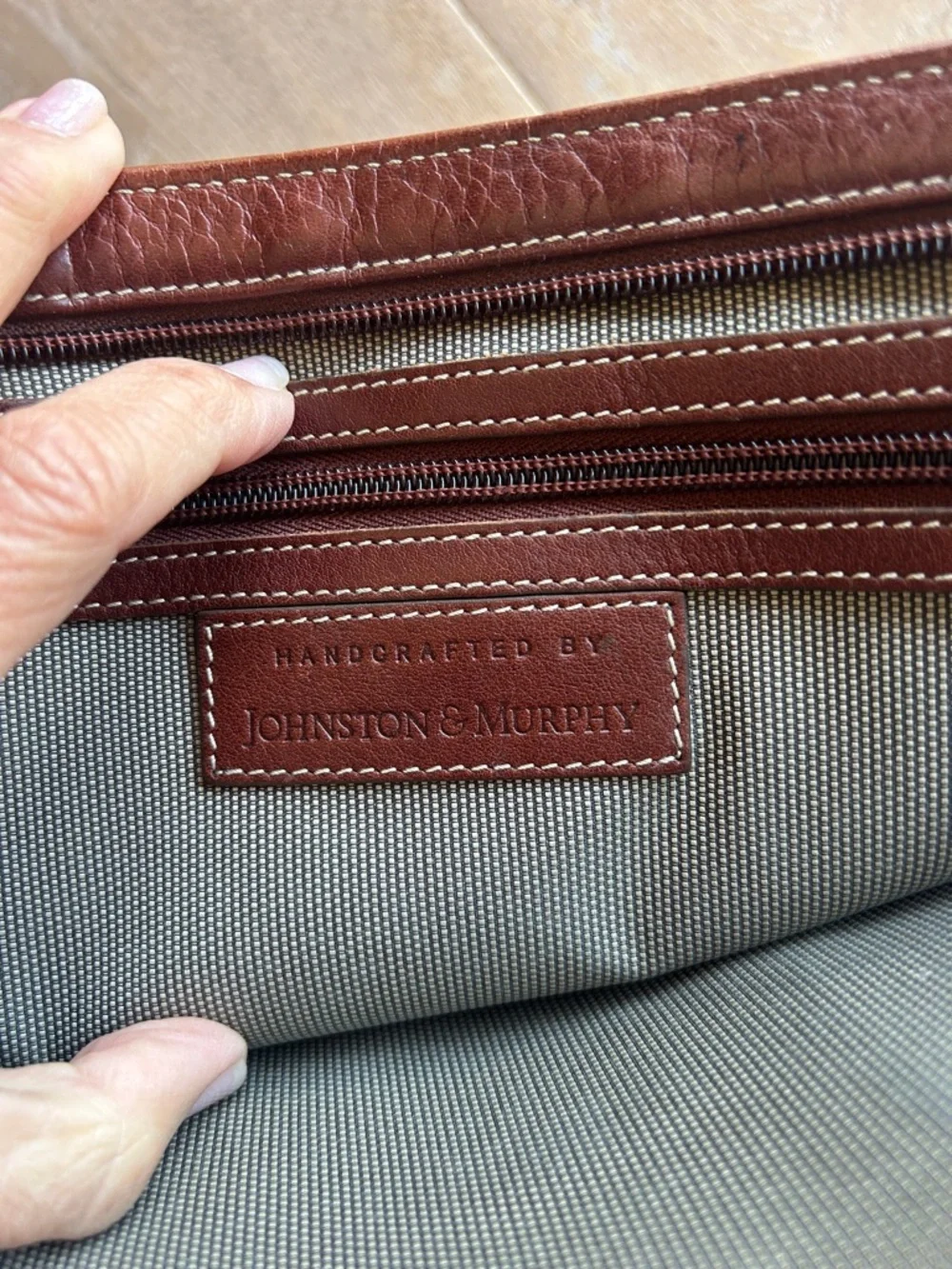 Men's Brown Leather Sleeve - Elegant Pebbled Finish